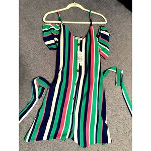 Mini dress with waist tie